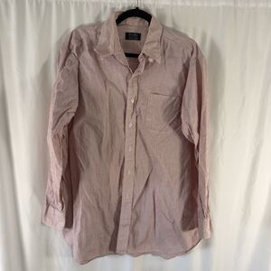 Gitman Bros Parisian Dress Shirt Men's 16.5 34 White Red Striped Button Up